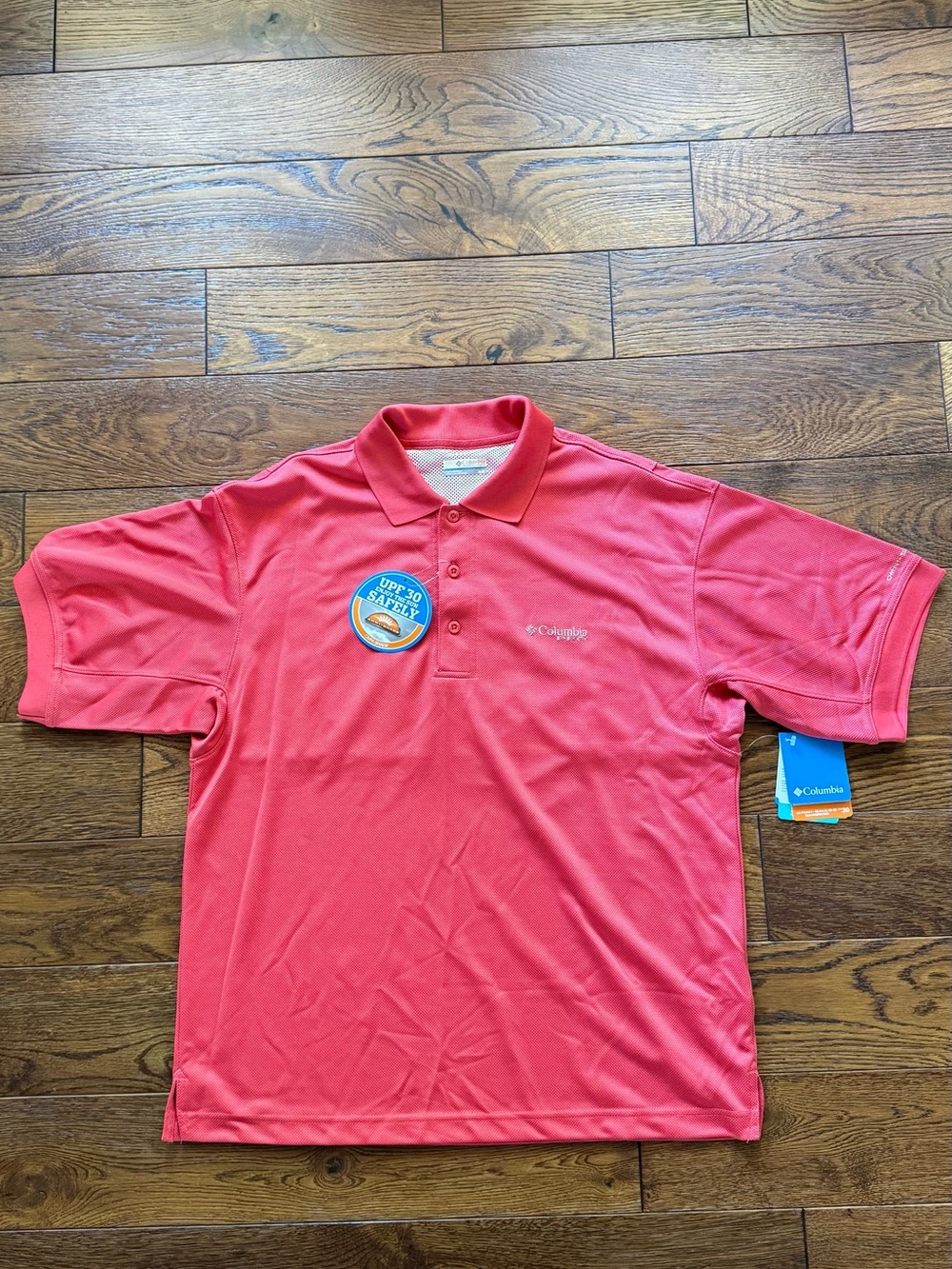 Columbia Men’s Coral/Red Short-Sleeve Polo